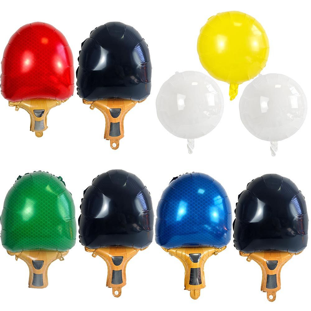 Table Tennis Single - Table Tennis Racket Foil Balloon Multicolor